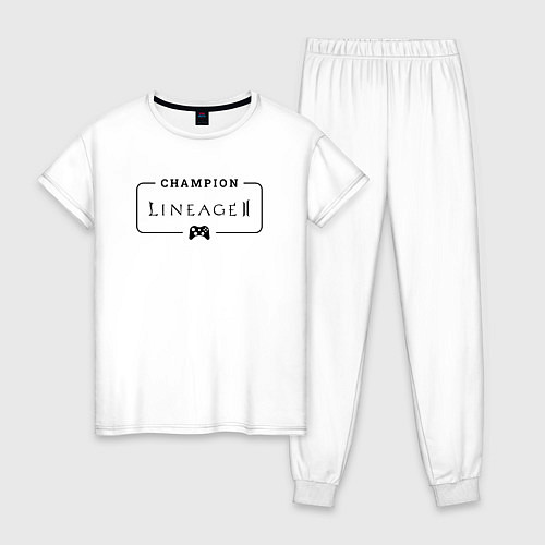 Женская пижама Lineage 2 gaming champion: рамка с лого и джойстик / Белый – фото 1