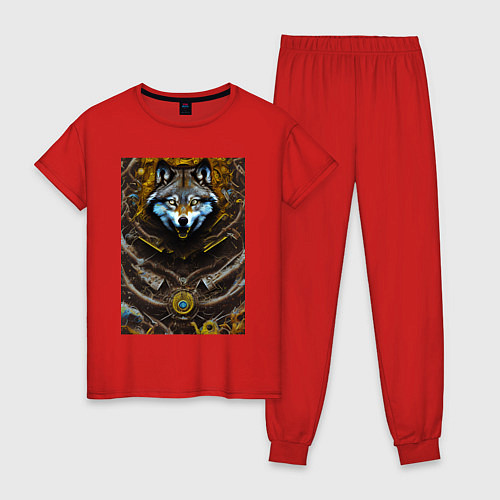 Женская пижама Охота на волка / Красный – фото 1