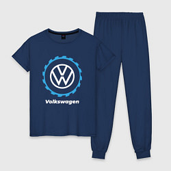 Пижама хлопковая женская Volkswagen в стиле Top Gear, цвет: тёмно-синий