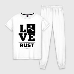Пижама хлопковая женская Rust love classic, цвет: белый