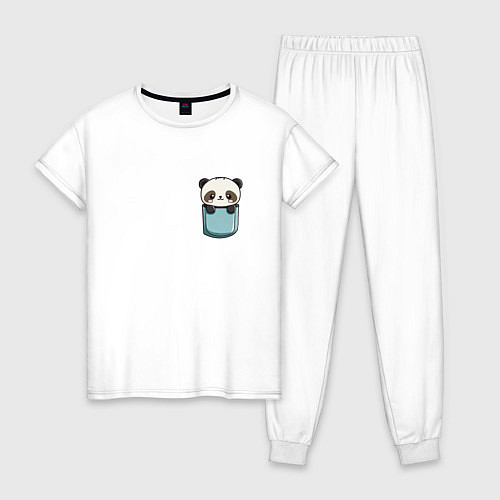Женская пижама Панда в кармашке / Белый – фото 1