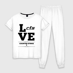 Пижама хлопковая женская Counter-Strike 2 love classic, цвет: белый