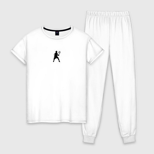 Женская пижама Черный силуэт теннисиста / Белый – фото 1