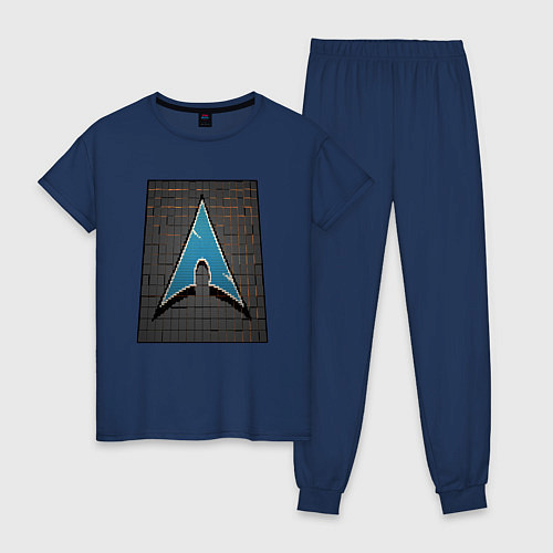 Женская пижама Arch Linux cubed / Тёмно-синий – фото 1