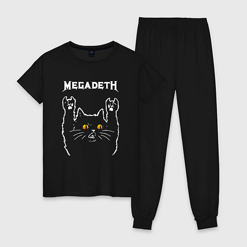 Женская пижама Megadeth rock cat / Черный – фото 1
