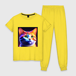 Женская пижама Милый котик с большими глазами