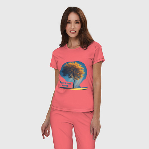 Женская пижама Дивный новый мир / Коралловый – фото 3