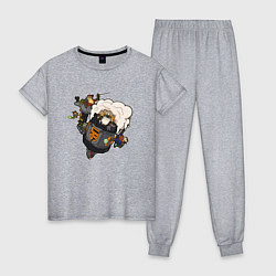 Пижама хлопковая женская Бригада Deep Rock Galactic, цвет: меланж