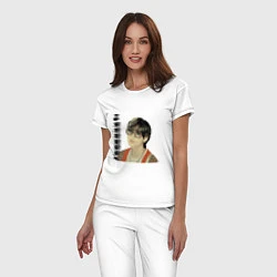 Пижама хлопковая женская Тэхен и Чонгук, цвет: белый — фото 2