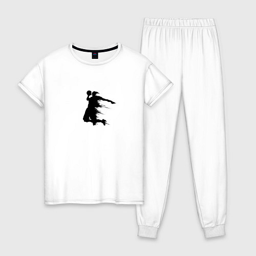 Женская пижама Черный силуэт баскетболиста / Белый – фото 1
