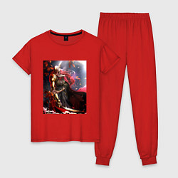 Пижама хлопковая женская Маления из Элден Ринг, цвет: красный
