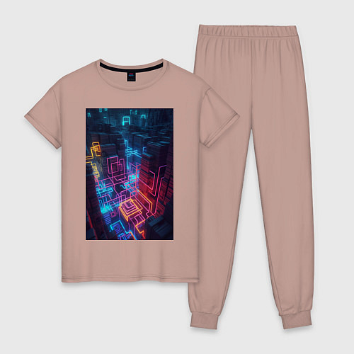 Женская пижама Tetris NEON powered by AI / Пыльно-розовый – фото 1