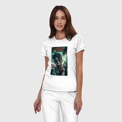 Пижама хлопковая женская Зомби мертвый остров, цвет: белый — фото 2