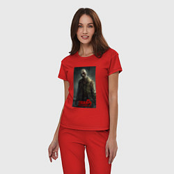 Пижама хлопковая женская Зомби мертый остров, цвет: красный — фото 2