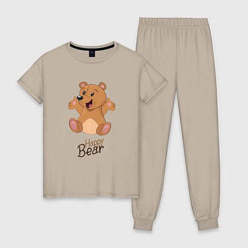 Женская пижама Bear happy / Миндальный – фото 1