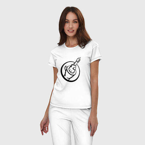 Женская пижама Чикен ган - вектор лого / Белый – фото 3