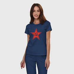 Пижама хлопковая женская USSR star, цвет: тёмно-синий — фото 2
