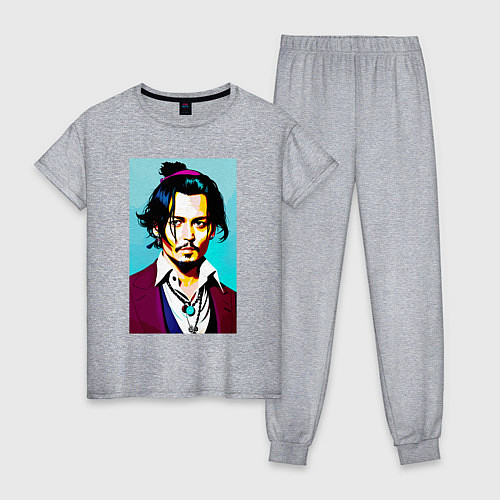 Женская пижама Johnny Depp - Japan style / Меланж – фото 1