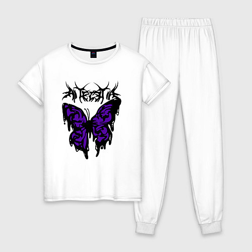 Женская пижама Gothic black butterfly / Белый – фото 1