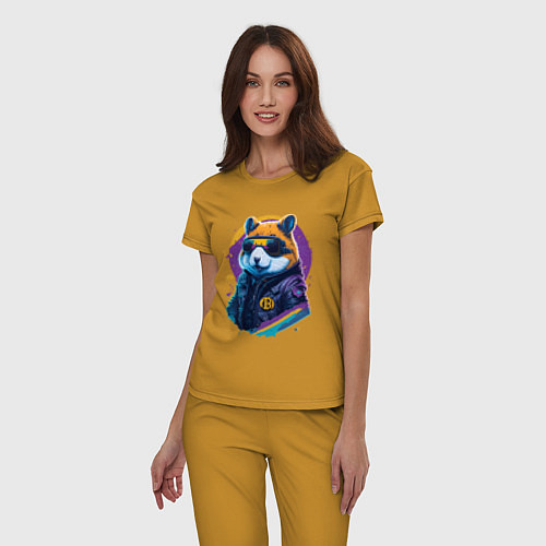 Женская пижама Крипто хомяк / Горчичный – фото 3