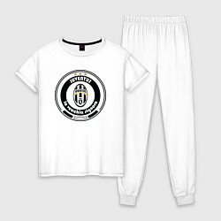 Пижама хлопковая женская Juventus club, цвет: белый
