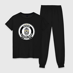 Пижама хлопковая женская Juventus club, цвет: черный