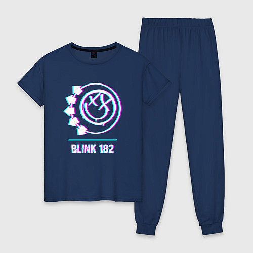 Женская пижама Blink 182 glitch rock / Тёмно-синий – фото 1