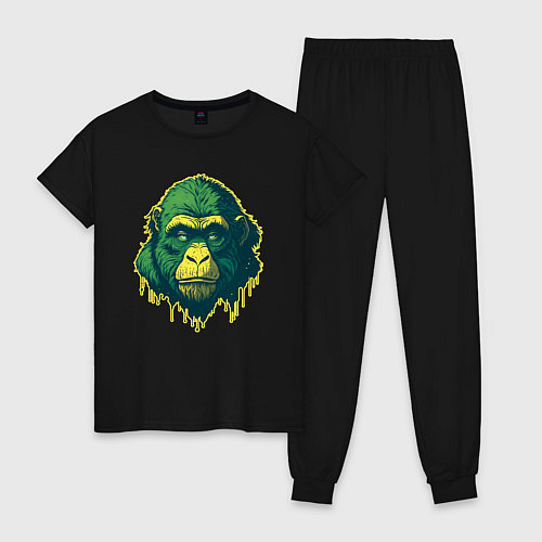 Женская пижама Обезьяна голова гориллы / Черный – фото 1