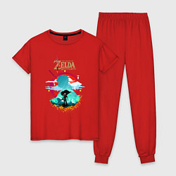 Пижама хлопковая женская The Legend of Zelda - Link, цвет: красный