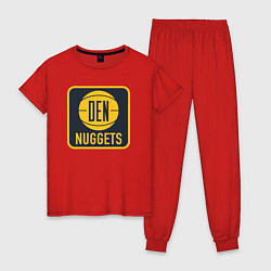 Пижама хлопковая женская Den Nuggets, цвет: красный