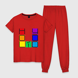 Пижама хлопковая женская Holiday colour, цвет: красный