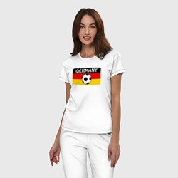 Пижама хлопковая женская Football Germany, цвет: белый — фото 2