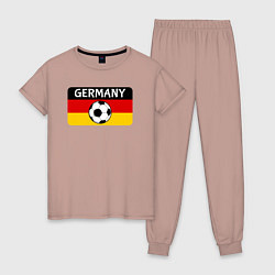 Пижама хлопковая женская Football Germany, цвет: пыльно-розовый