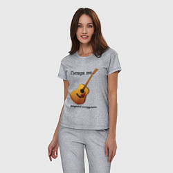 Пижама хлопковая женская Гитара-ударный инструмент, цвет: меланж — фото 2