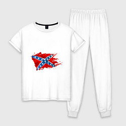 Пижама хлопковая женская Конфедерация брызги, цвет: белый