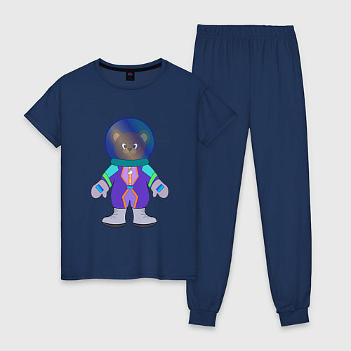 Женская пижама Мишка космонавт / Тёмно-синий – фото 1