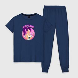 Пижама хлопковая женская Futurama: Капитан Лила, цвет: тёмно-синий