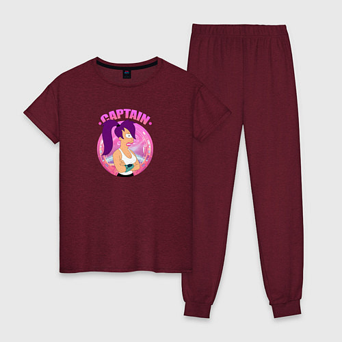 Женская пижама Futurama: Капитан Лила / Меланж-бордовый – фото 1