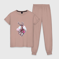 Пижама хлопковая женская Октолень, цвет: пыльно-розовый