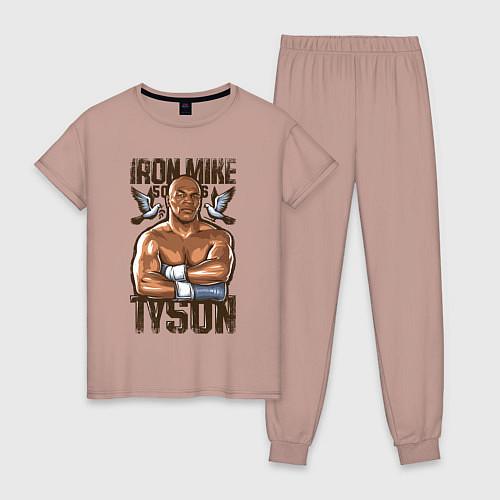 Женская пижама Iron Mike Tyson Железный Майк Тайсон / Пыльно-розовый – фото 1