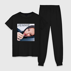 Пижама хлопковая женская Blackpink Jennie, цвет: черный