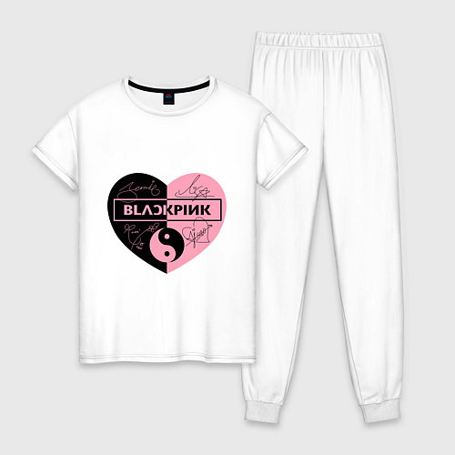 Женская пижама Blackpink сердце / Белый – фото 1