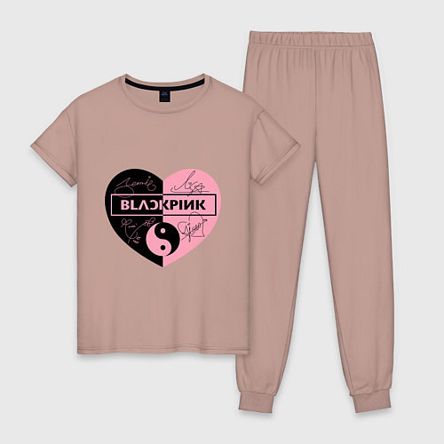 Женская пижама Blackpink сердце / Пыльно-розовый – фото 1