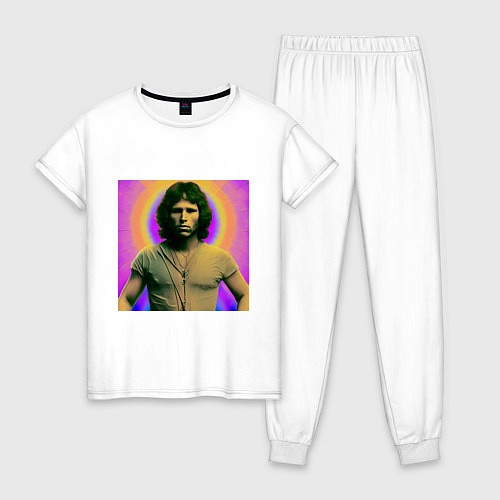 Женская пижама Jim Morrison Galo Glitch Art / Белый – фото 1