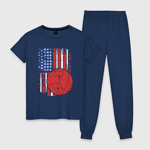 Женская пижама Volleyball USA / Тёмно-синий – фото 1