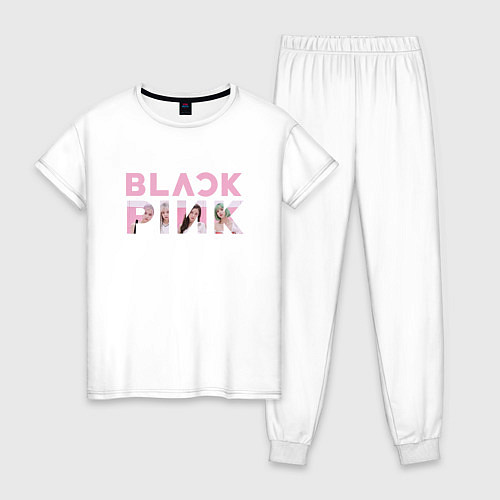 Женская пижама Blackpink logo Jisoo Lisa Jennie Rose / Белый – фото 1