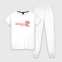 Пижама хлопковая женская Barbenheimer or Oppenbarbie meme, цвет: белый