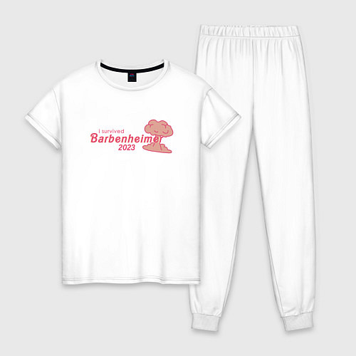 Женская пижама Barbenheimer or Oppenbarbie meme / Белый – фото 1