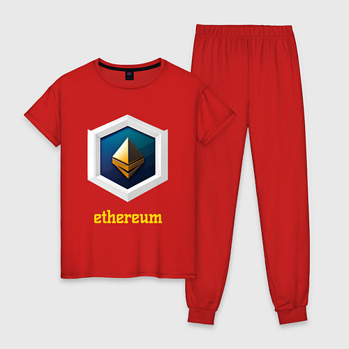 Женская пижама Логотип Ethereum / Красный – фото 1