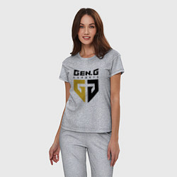 Пижама хлопковая женская Gen G Esports лого, цвет: меланж — фото 2